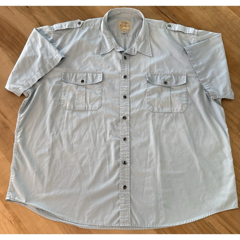 Cabelas Safari Series Shirt Lot, Men's Blue & Tan Short Sleeve Button Up 4XLT - Picture 4 of 16